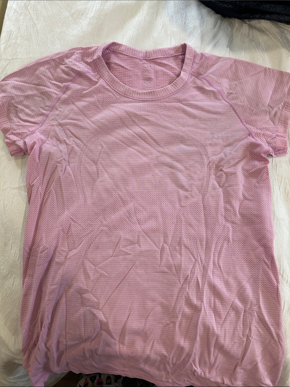lululemon athletica Light Pink Mesh Short Sleeve Tee